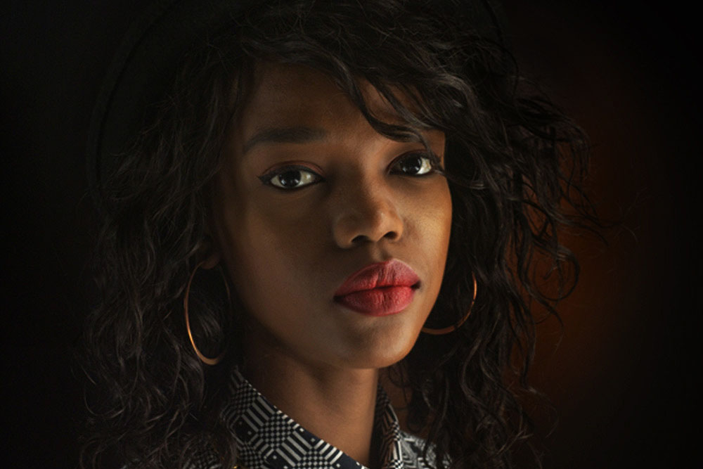 black south african female model portrait